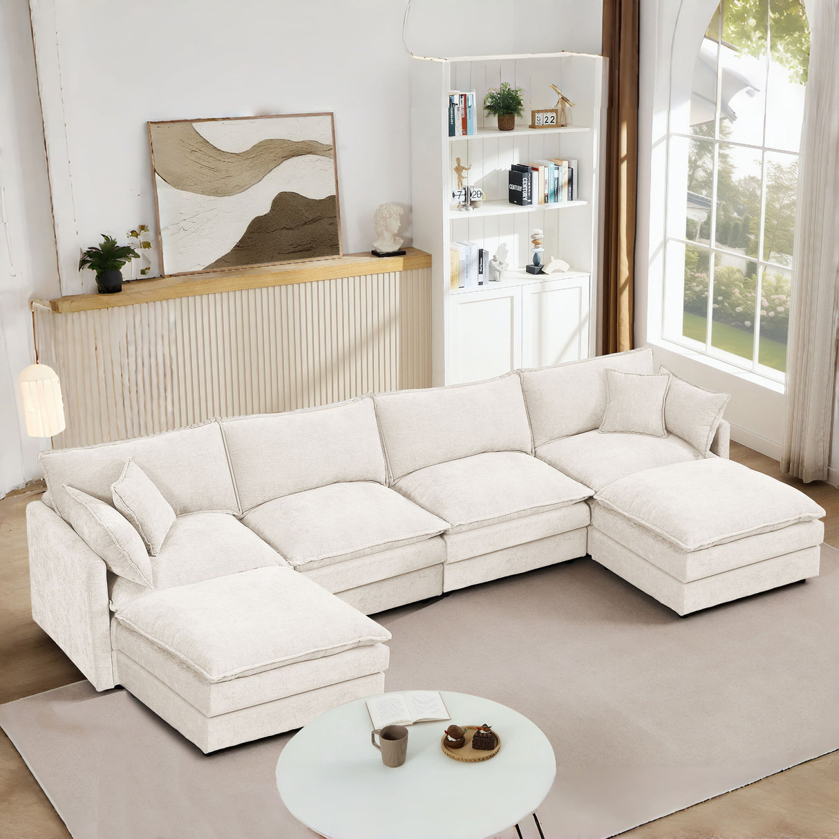 Modular U Shaped Sectional Sofa, 4 Seater Comfy Cloud Couch