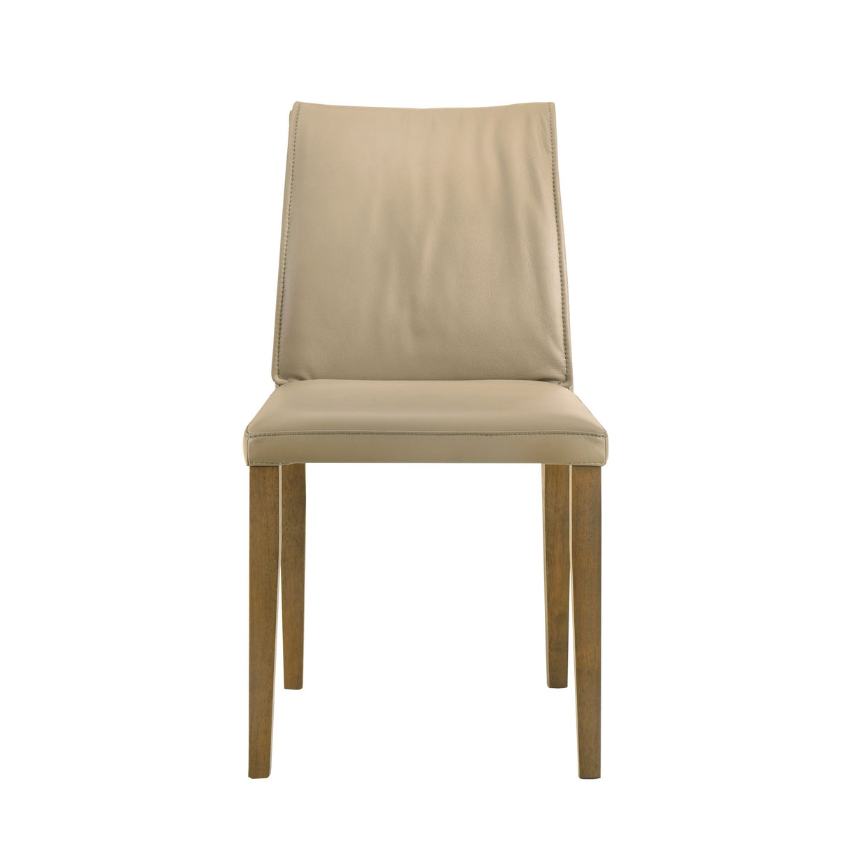 Velena - Full Back Top Grain Leather Upholstered Wood Dining Chairs (Set of 2) - Khaki