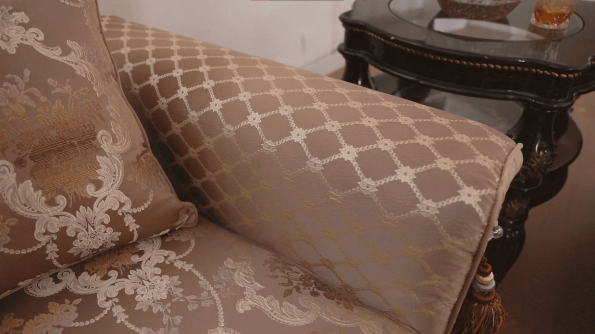 HD-9049 - Sofa - Brown / Black / Gold