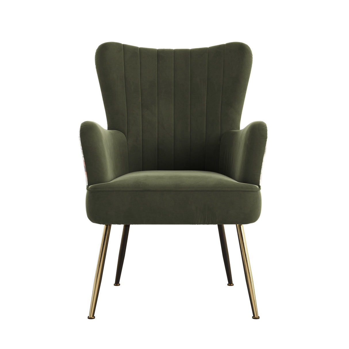 Accent Chair With Unique Print Fabric - Green