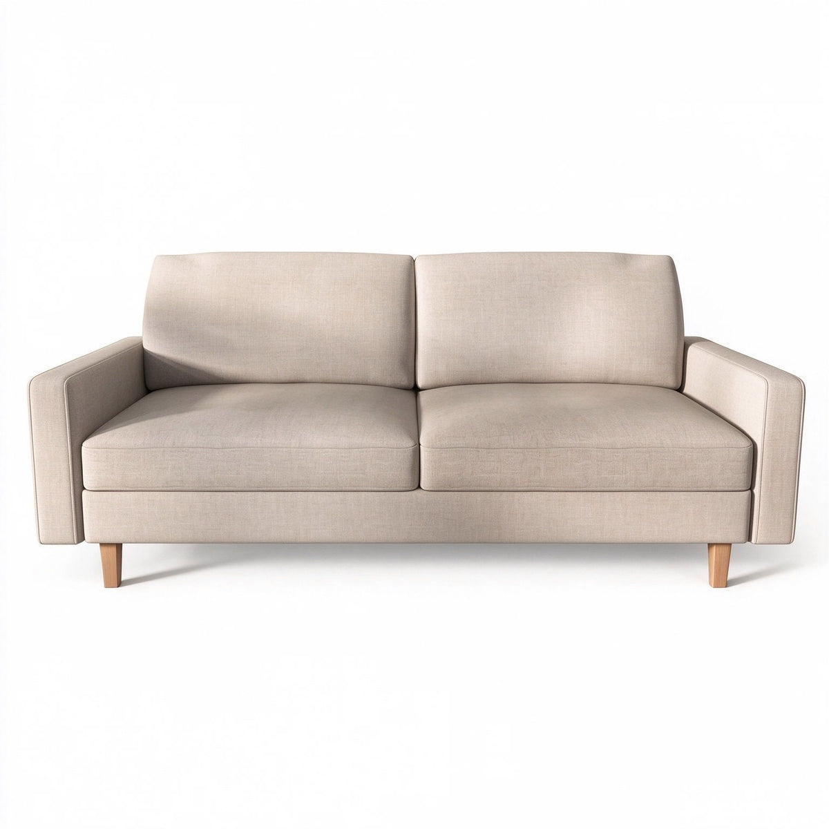 Couch, 3 Seat Sofa With Removable Cushion - Beige