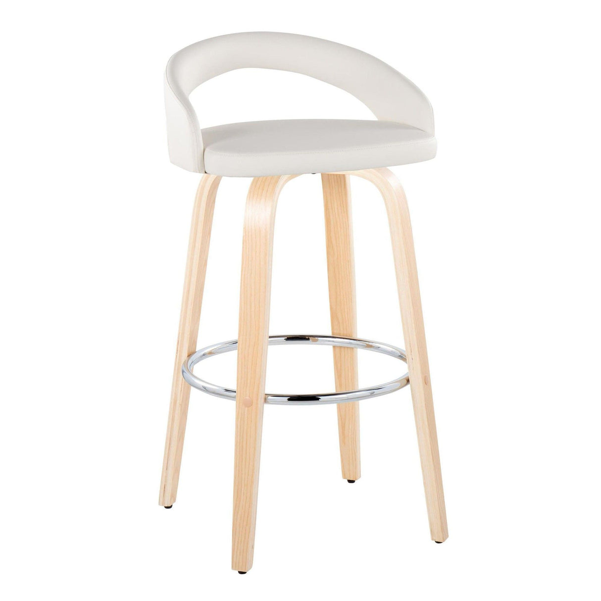 Grotto - 30" Upholstered Fixed-Height Barstool (Set of 2) - Natural Wood