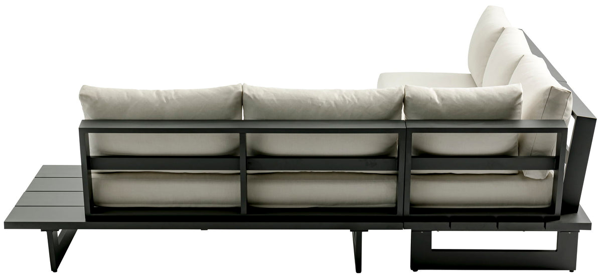 Maldives - Water Resistant Outdoor Patio Sectional With Gray Frame - Cream