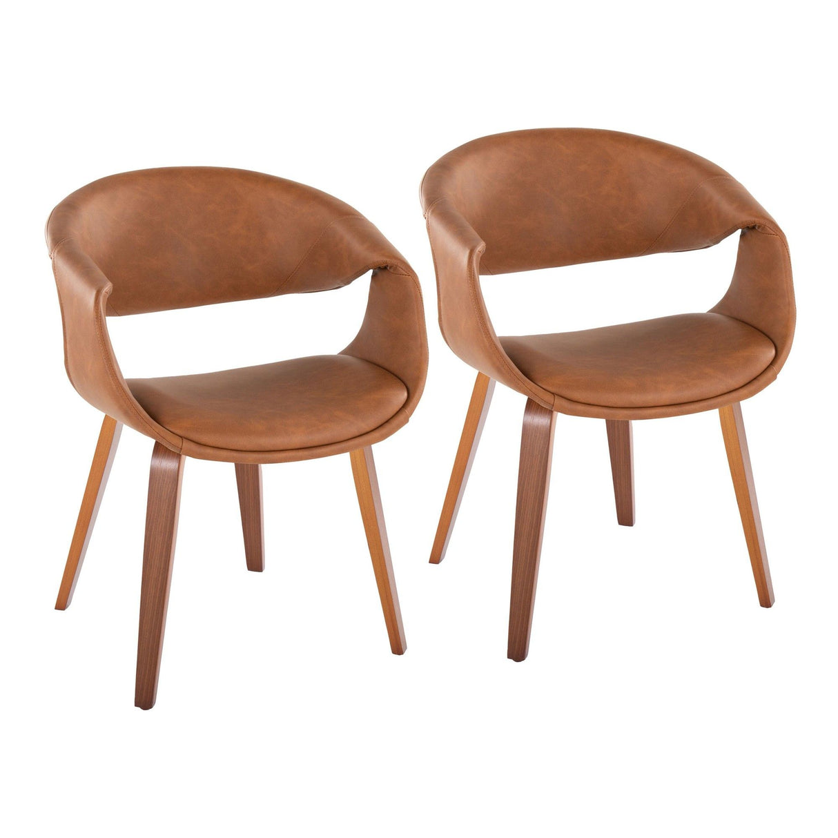Curvo - Upholstered Chair (Set of 2) - Walnut Wood Legs