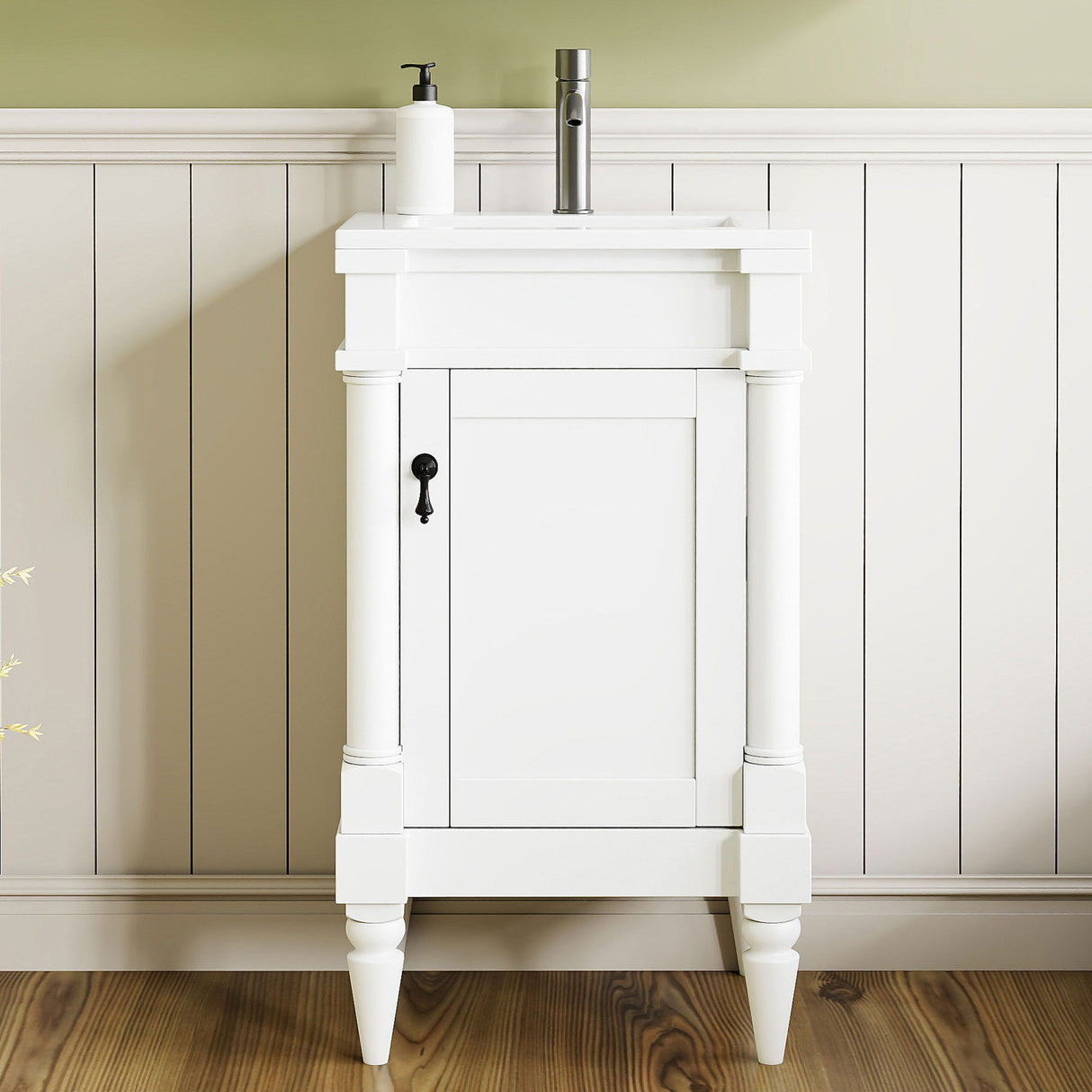 Bathroom Vanity With Sink, Storage Cabinet With Door, Drop In Sink, Compact Freestanding Design
