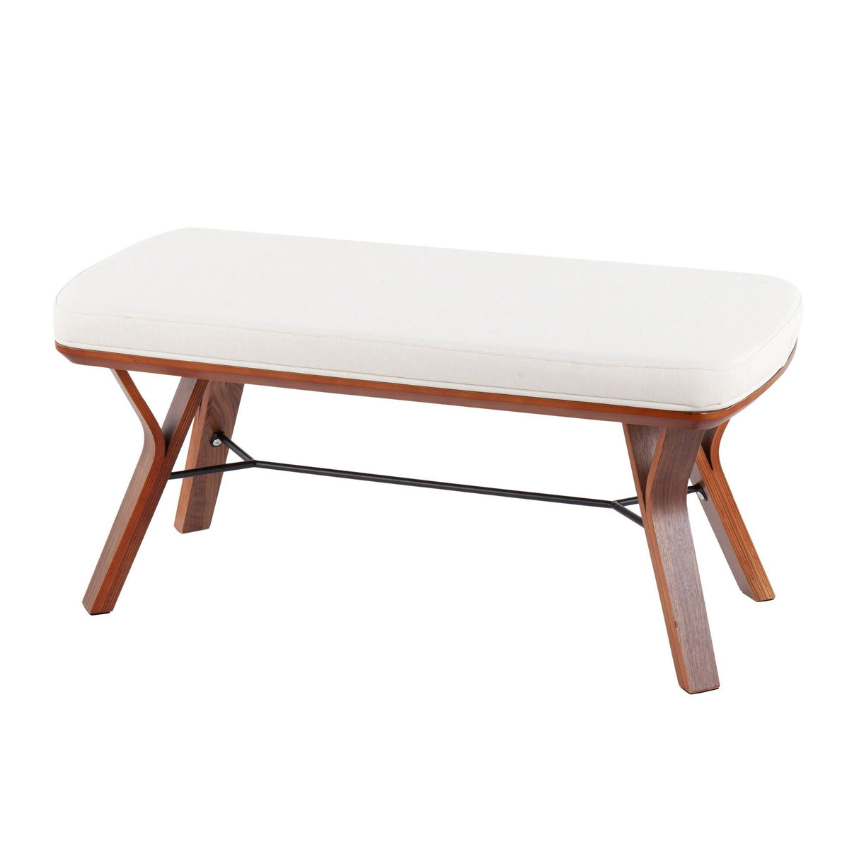 Folia - Mid-Century Modern Bench - Walnut Wood