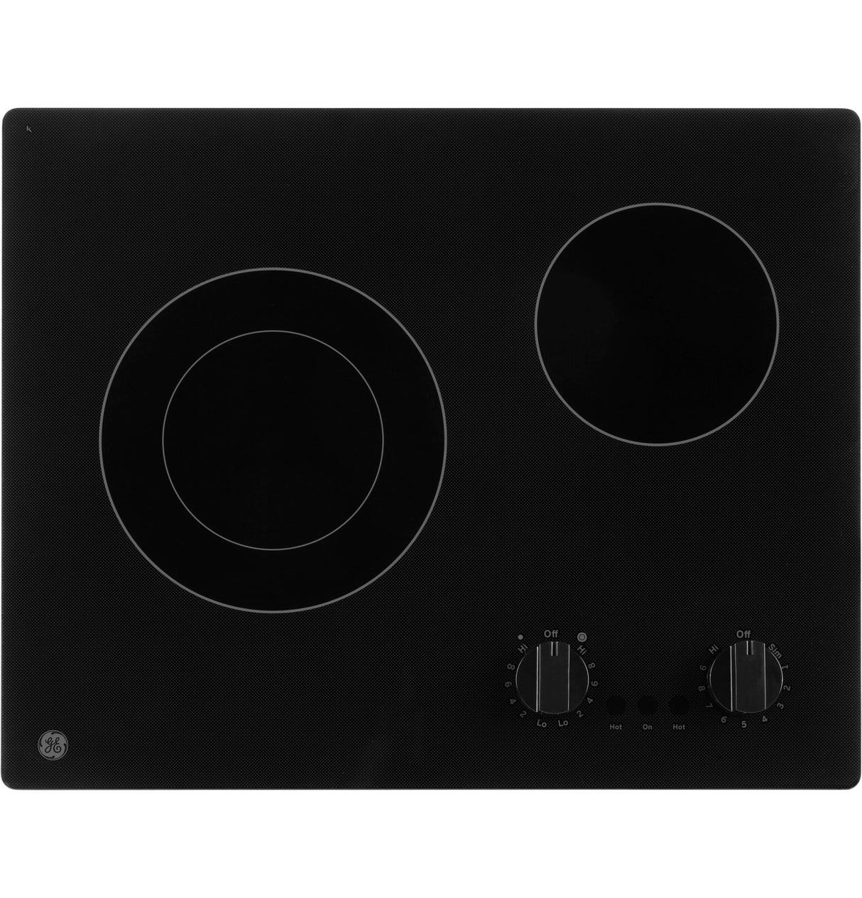 GE JP3021DPBB - 21 in. 2-Burner Electric Radiant Cooktop with Simmer Burner - Black