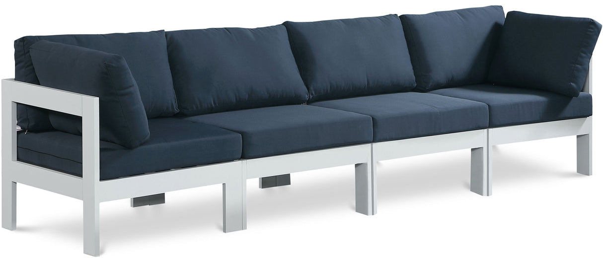 Nizuc - Outdoor Patio 4 Seat Modular Sofa With White Frame