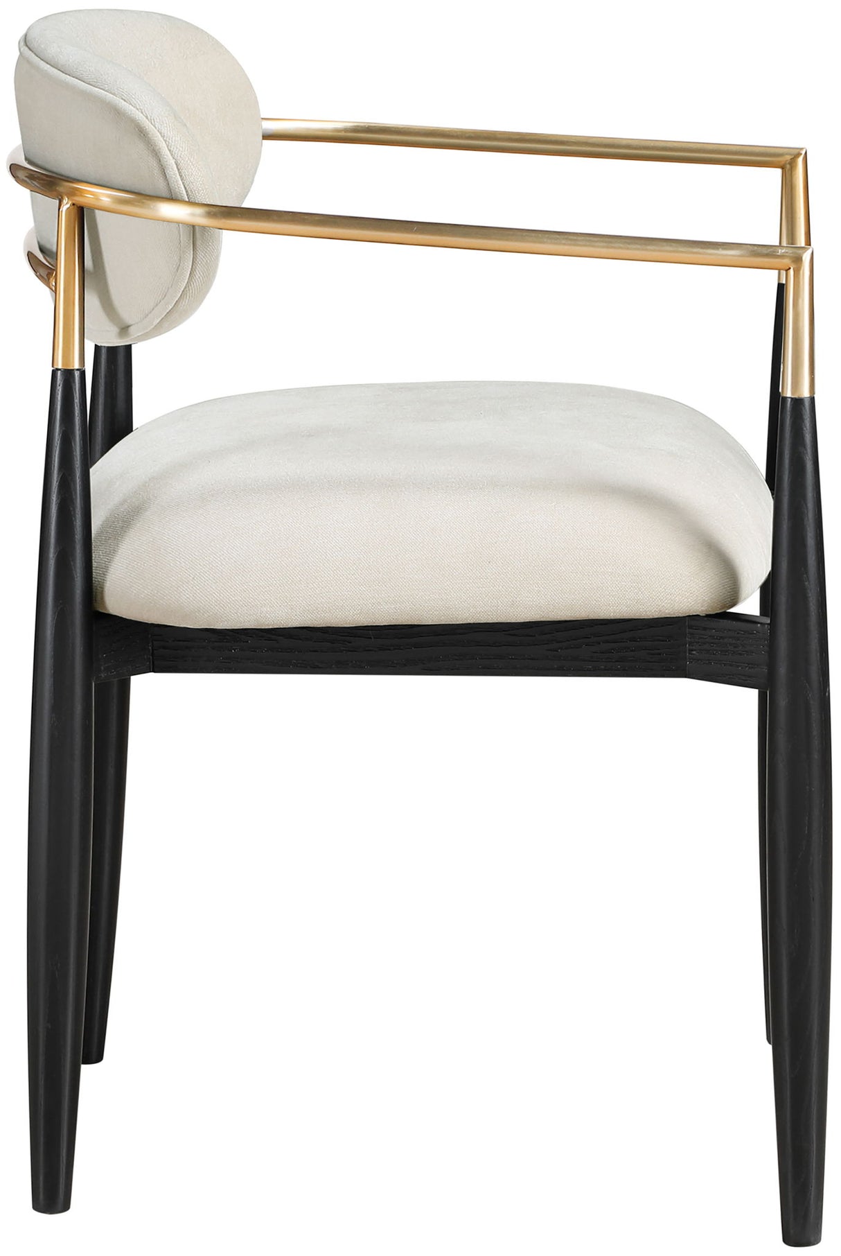 Riccio - Fabric Dining Arm Chair (Set of 2) - Black And Gold Frame