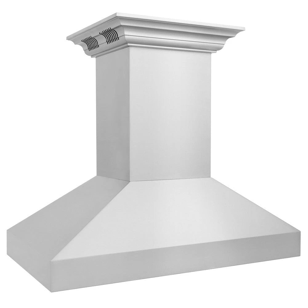 36"CrownSound Ducted Vent Island Mount Range Hood in Stainless Steel with Built-in Bluetooth Speakers - (597ICRNBT36) -