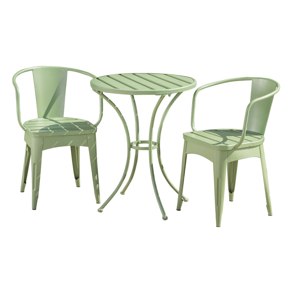 3 Piece Bistro Set With Table And 2 Chairs - Green
