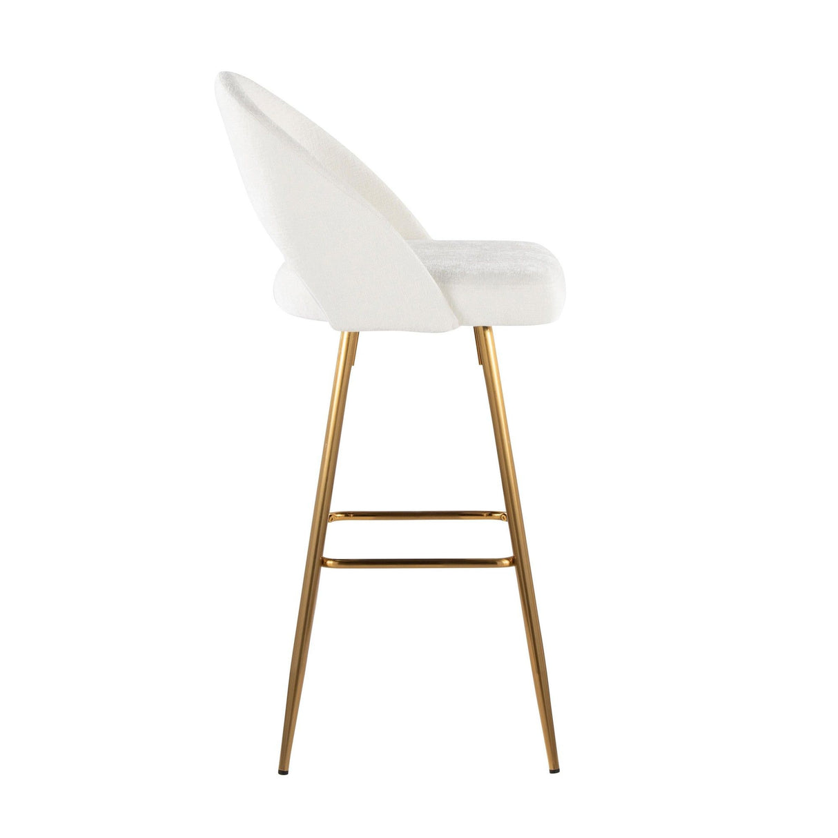 Renee - Upholstered Fixed-Height Barstool (Set of 2) - Gold Base