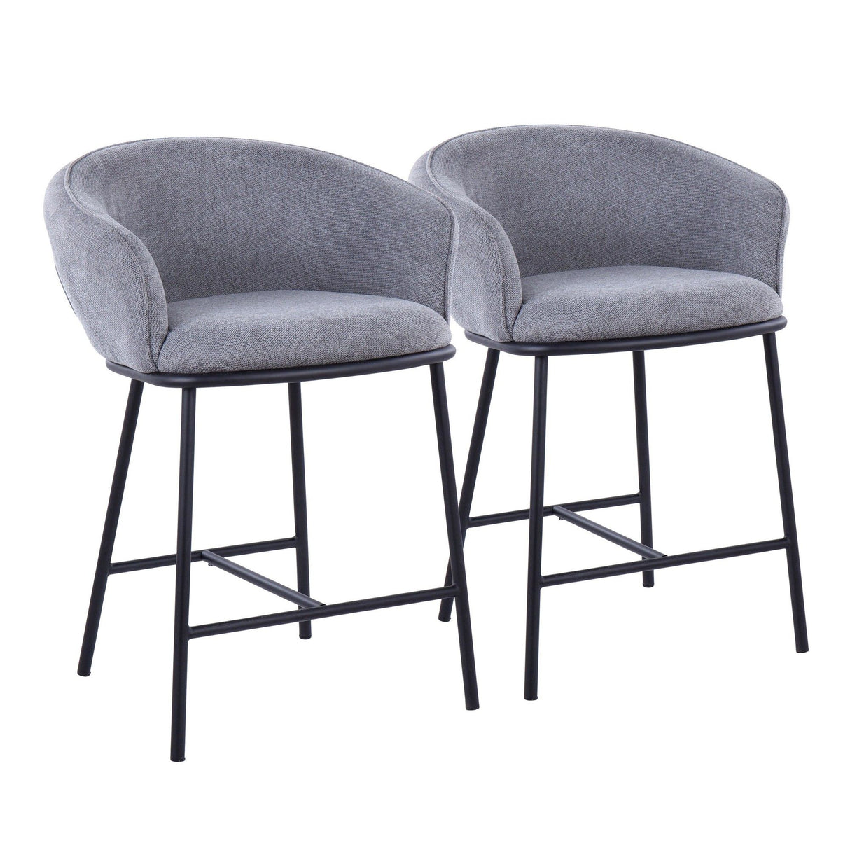 Ashland - Contemporary Counter Stool (Set of 2) - Black Steel Frame