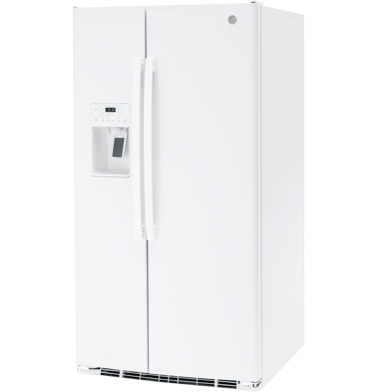 GE GSE25GGPWW 36 in. 25.3 cu. ft. Side by Side Refrigerator with Ice & Water Dispenser - White