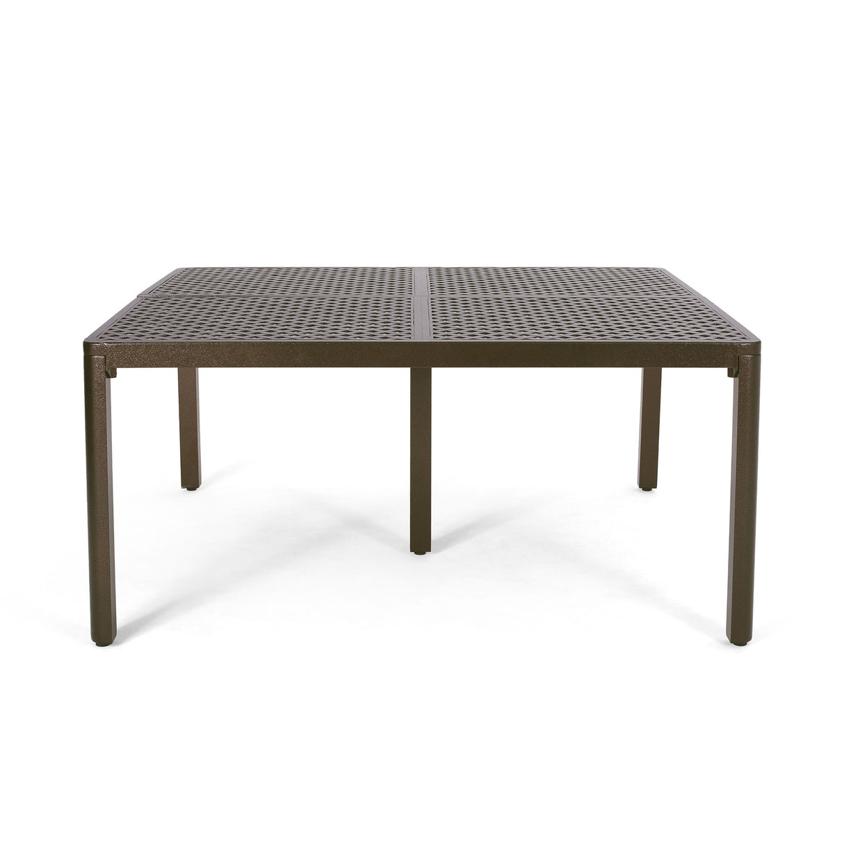Outdoor Modern Aluminum Dining Table With Woven Accents