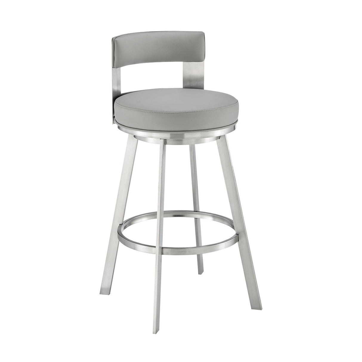 Flynn - Swivel Bar Stool - Brushed Steel