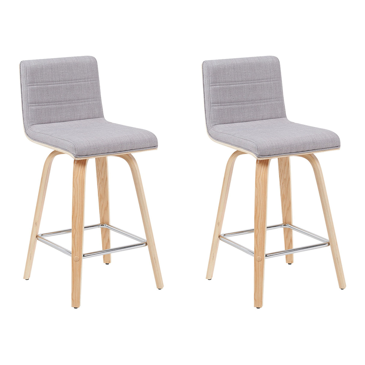 Vienna - Modern Counter Height Swivel Bar Stool - Patterned Oak Wood Frame