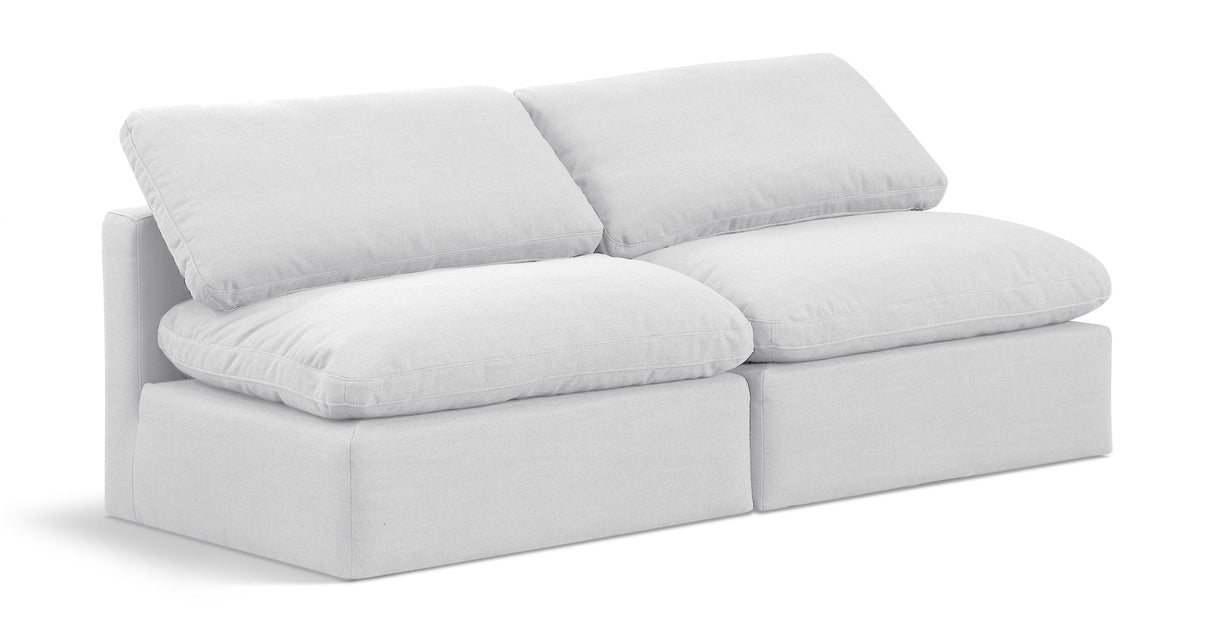 Indulge - Linen 2 Piece Modular Armless Sofa - White