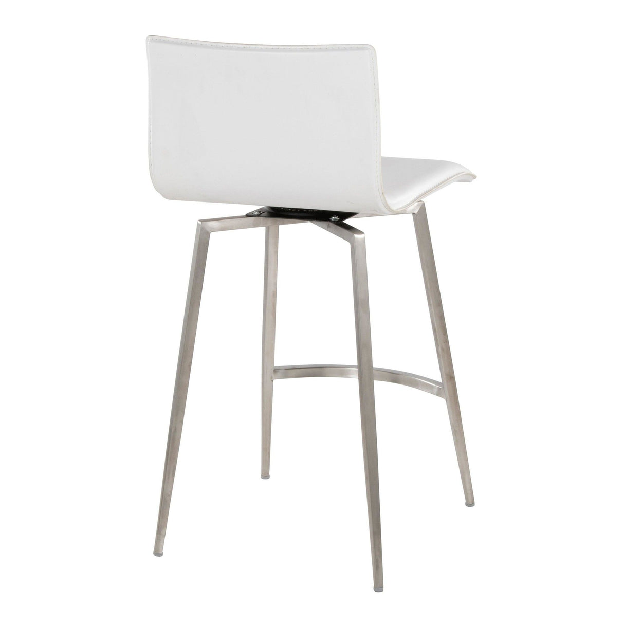 Mason - 26" Upholstered Fixed-Height Counter Stool With Swivel (Set of 2) - Stainless Steel