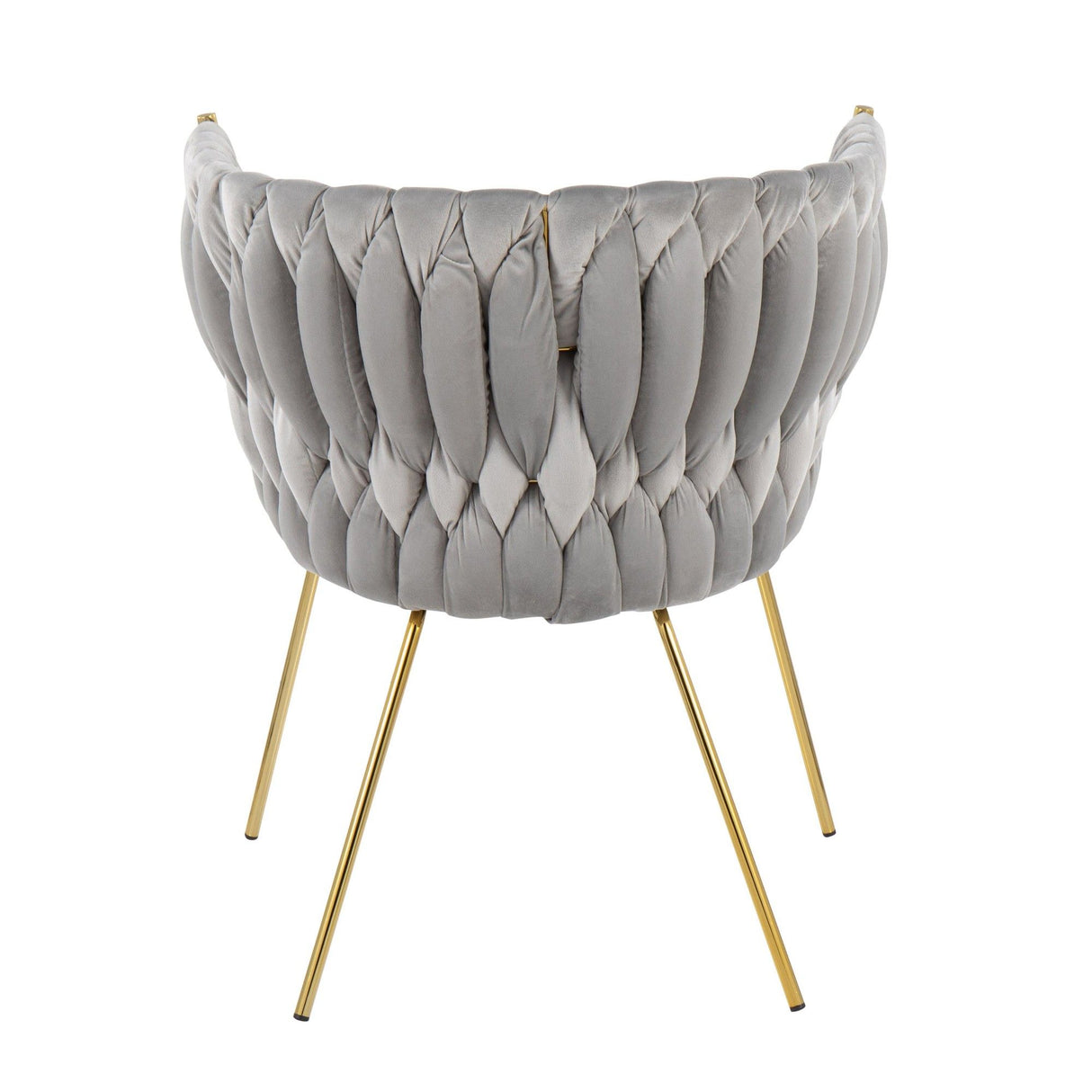 Braided Renee - Renee Braided Glam Chair - Gold Metal And Silver Velvet