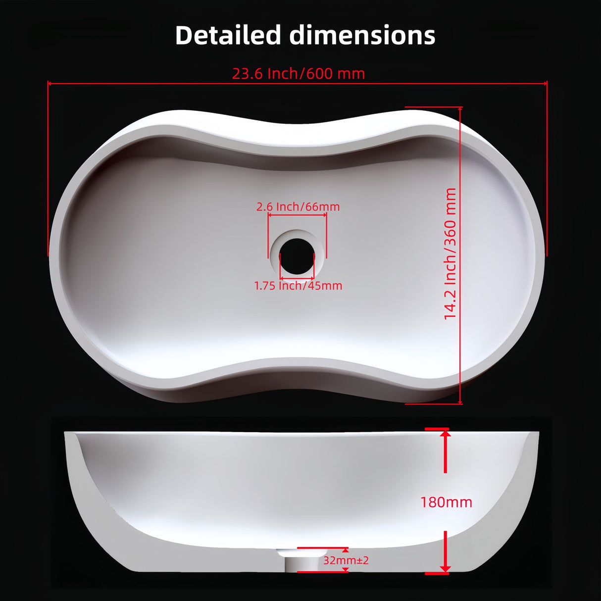 Bathroom Vessel Sink With Wavy Design