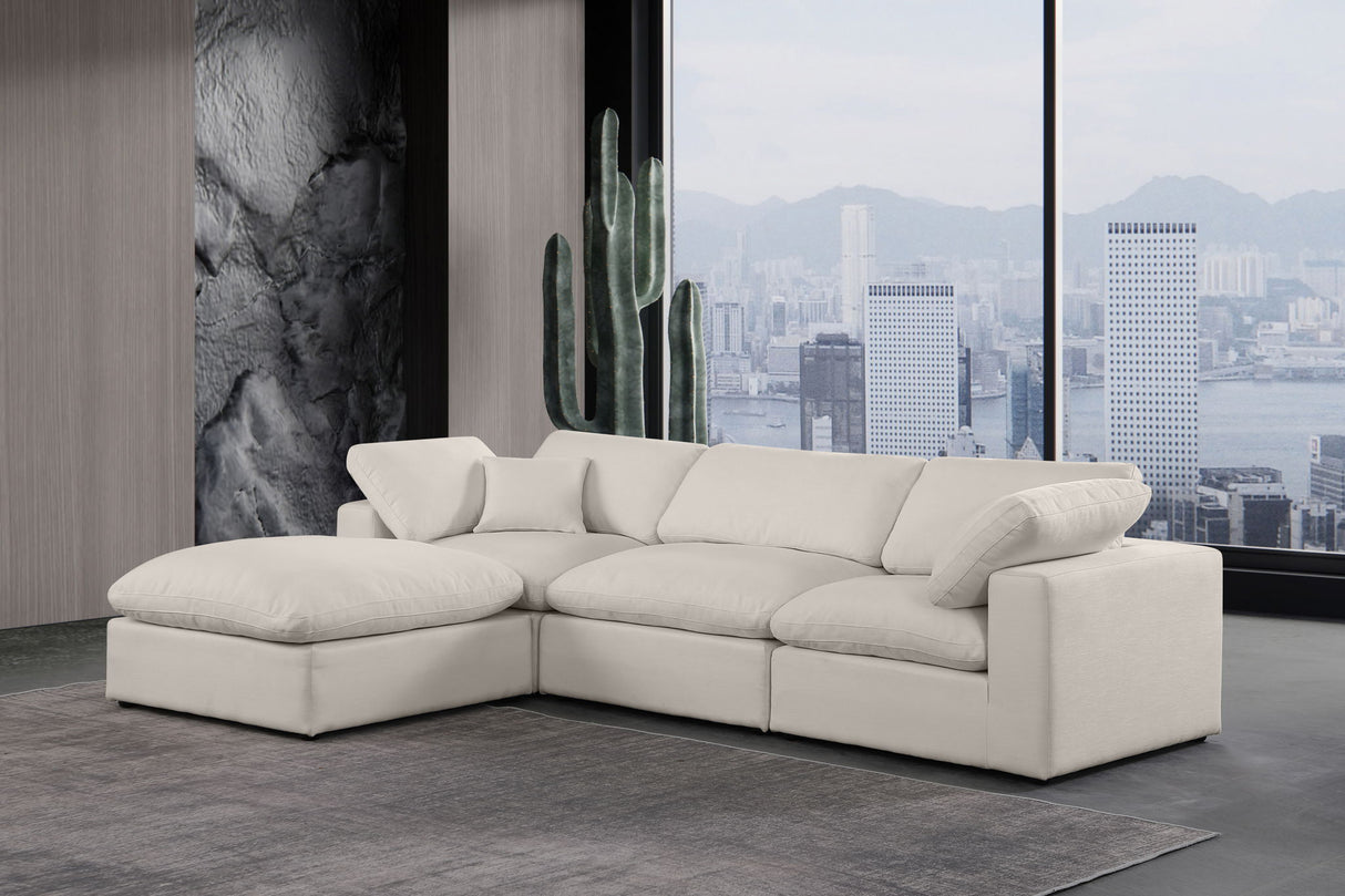 Comfy - 4 Piece Linen Fabric Modular Sectional With Chaise