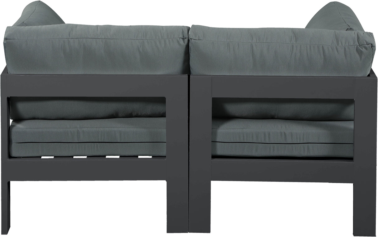 Nizuc - Outdoor Patio 2 Seat Modular Sofa With Gray Frame