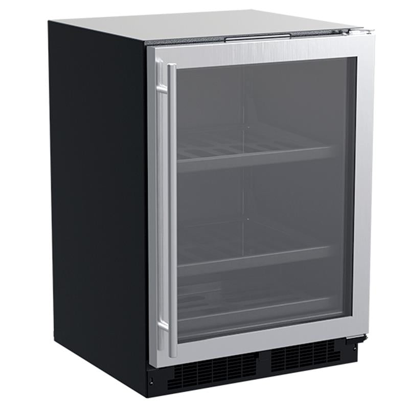 24-In Built-In Beverage Center With 3-In-1 Convertible Shelves with Door Style - Stainless Steel Frame Glass - (MLBV224SG01A)