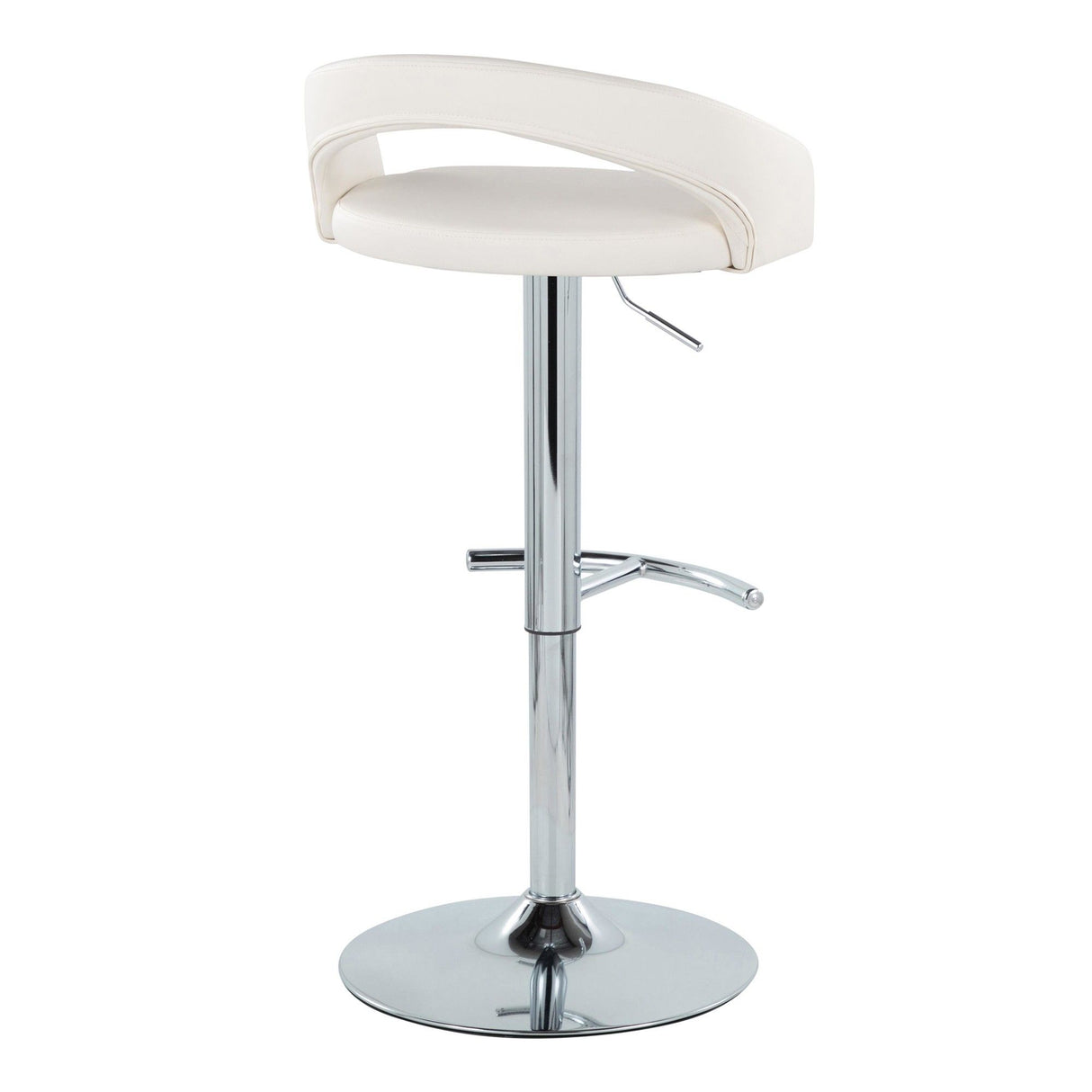 Grotto - Upholstered Adjustable Barstool - Chrome Metal Base