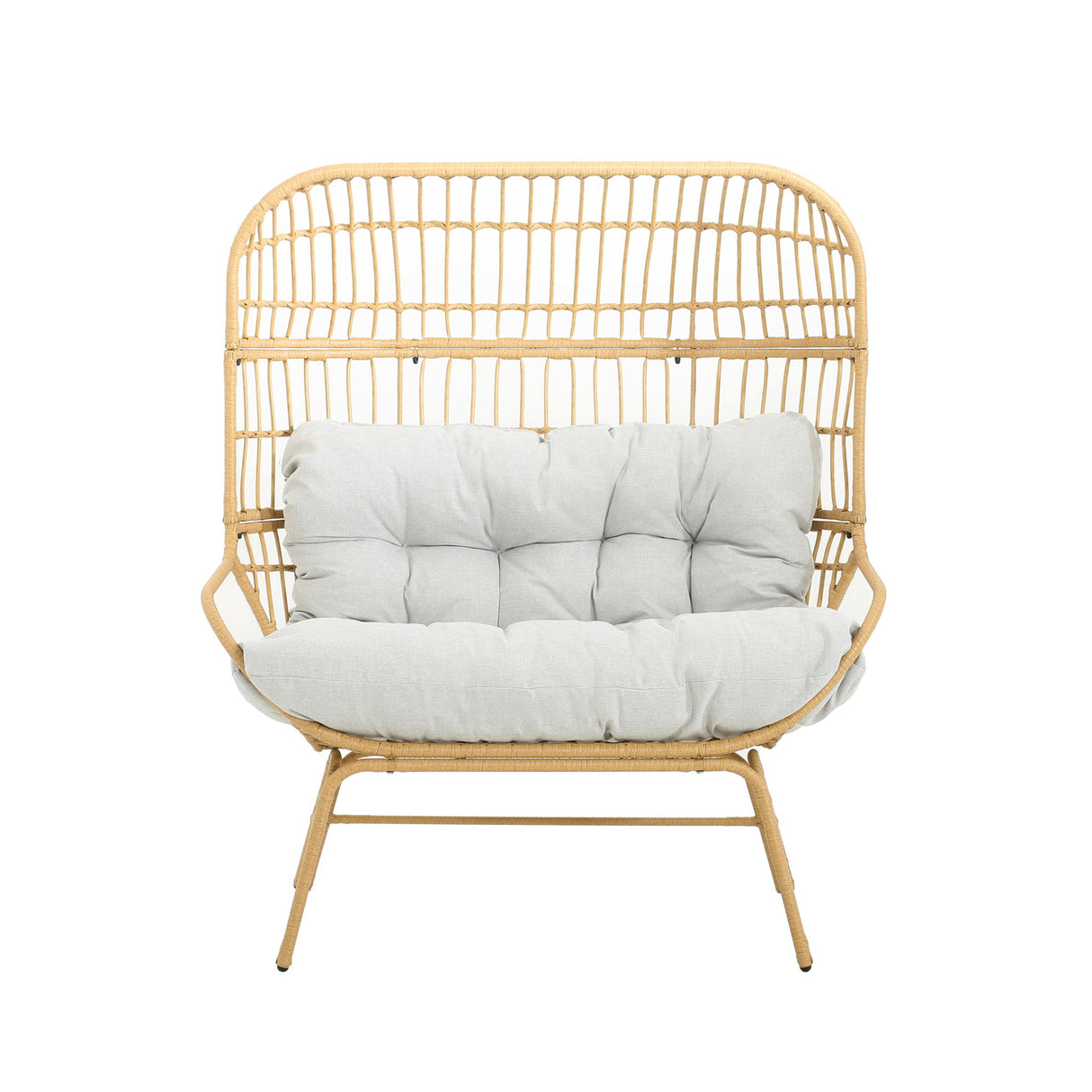 Palos - Outdoor Wicker Loveseat - Light Brown