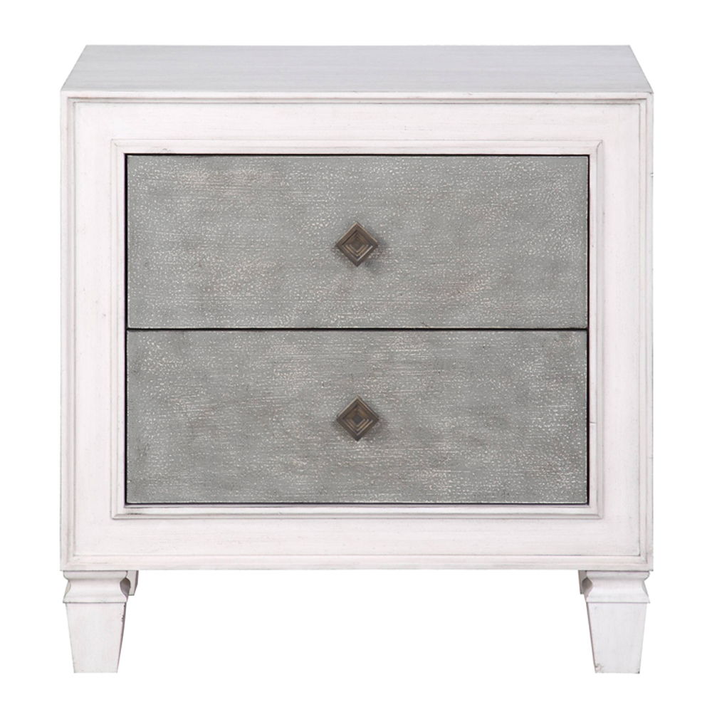 Katia - Nightstand - Rustic Gray & Weathered White