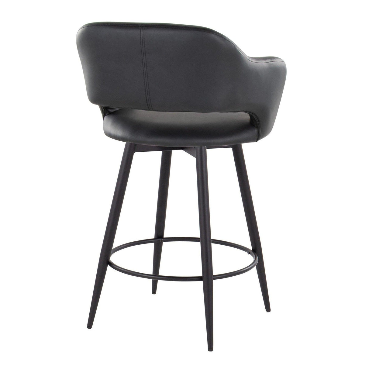 Margarite - 26" Fixed-Height Counter Stool With Swivel - Matte Black Metal (Set of 2)