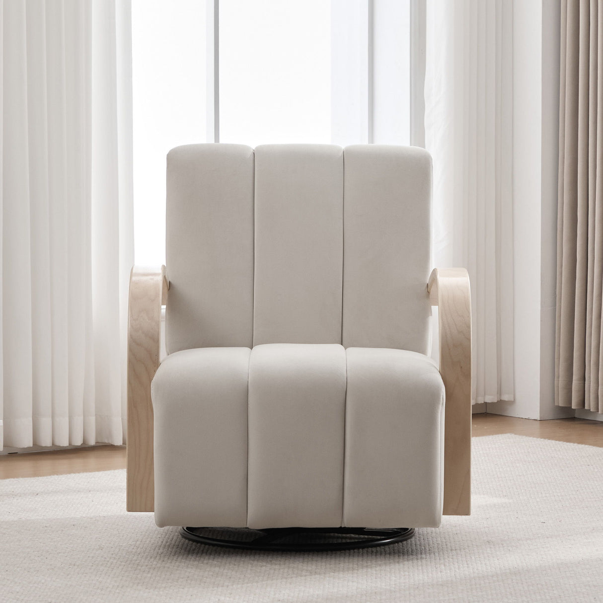 360° Swivel Accent Chair With Armrests