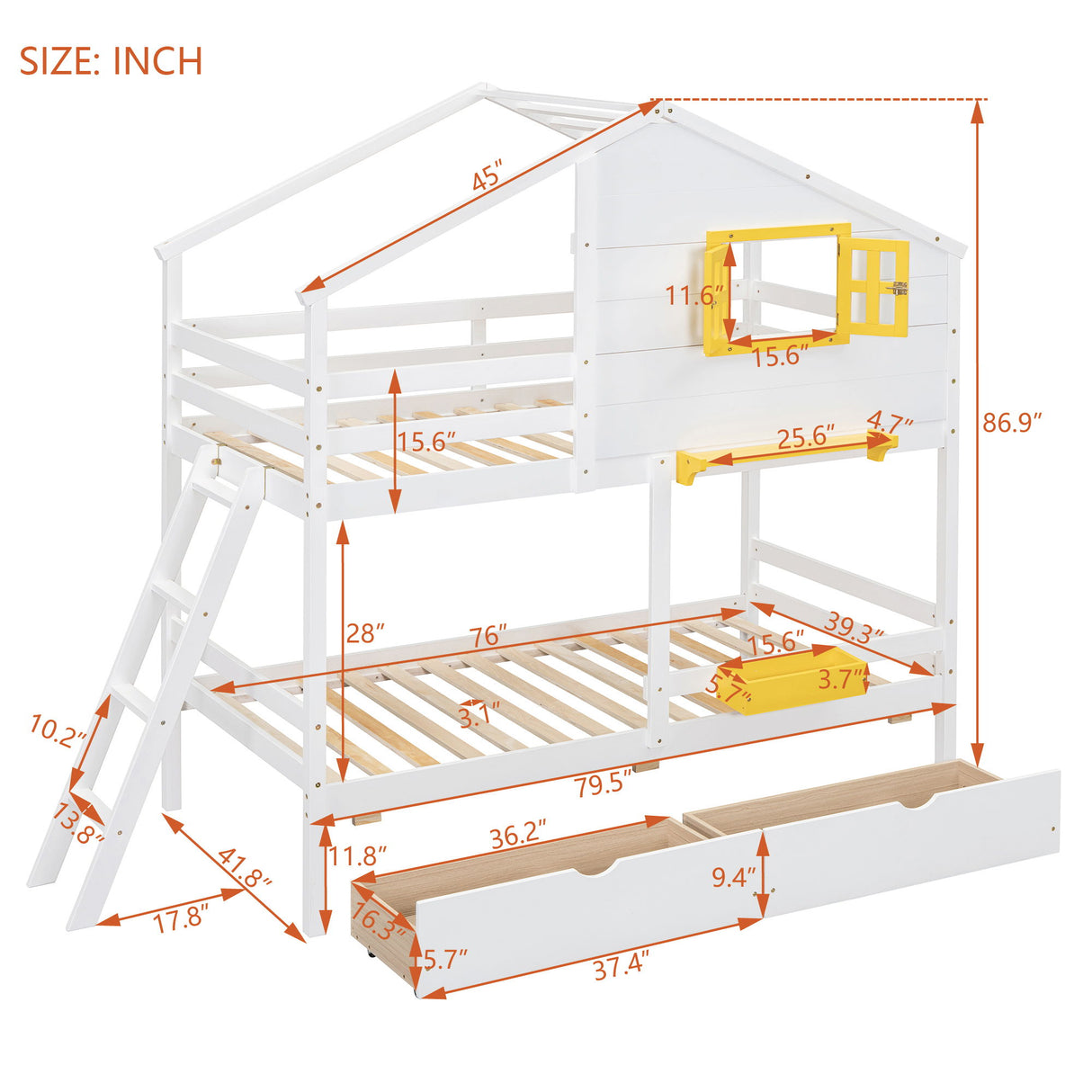 Bunk Bed With Playhouse Roof And Window