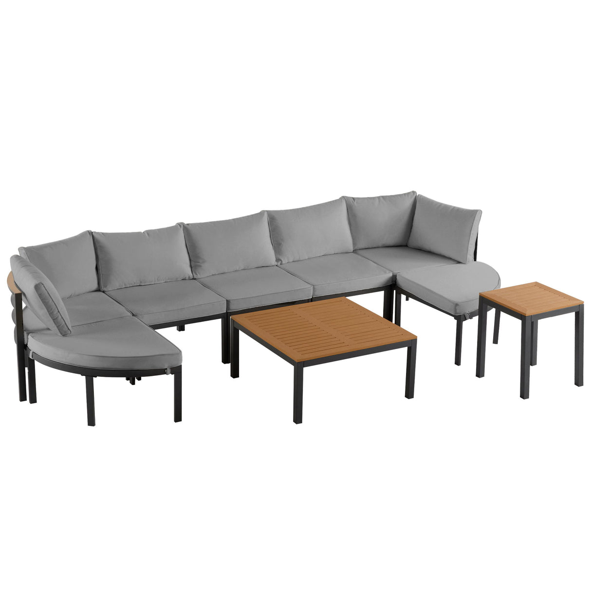 Outdoor Sectional Sofa Set Patio Seating Group With Cushions