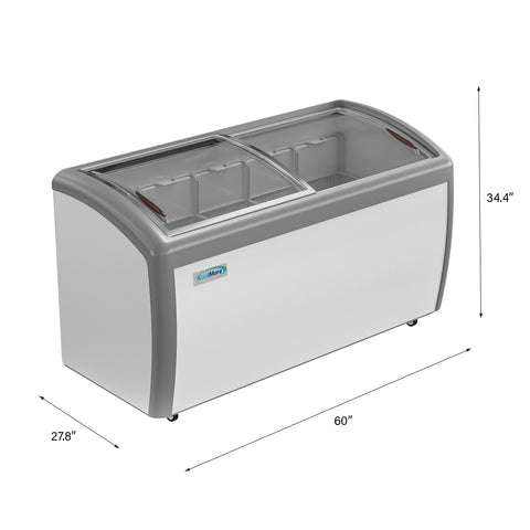 60 in. Display Ice Cream Freezer - 16 cu ft. MCF-16C.