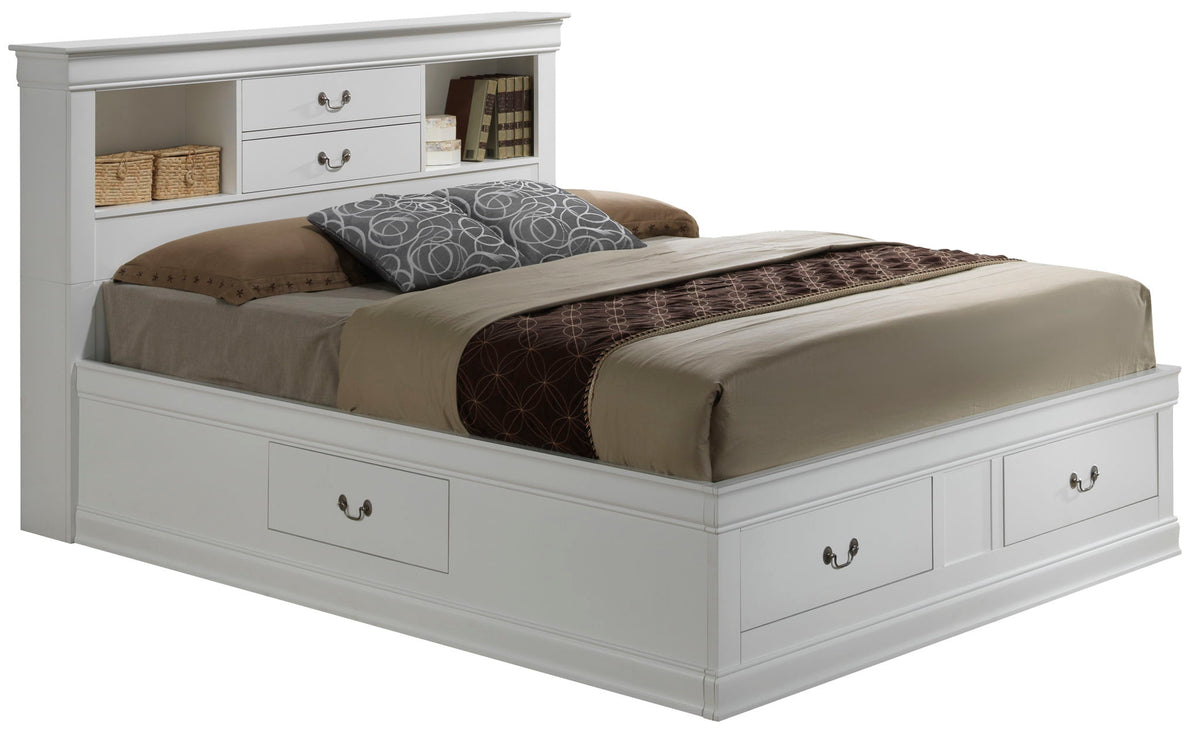 Traditional Style Bookcase Storage Bed
