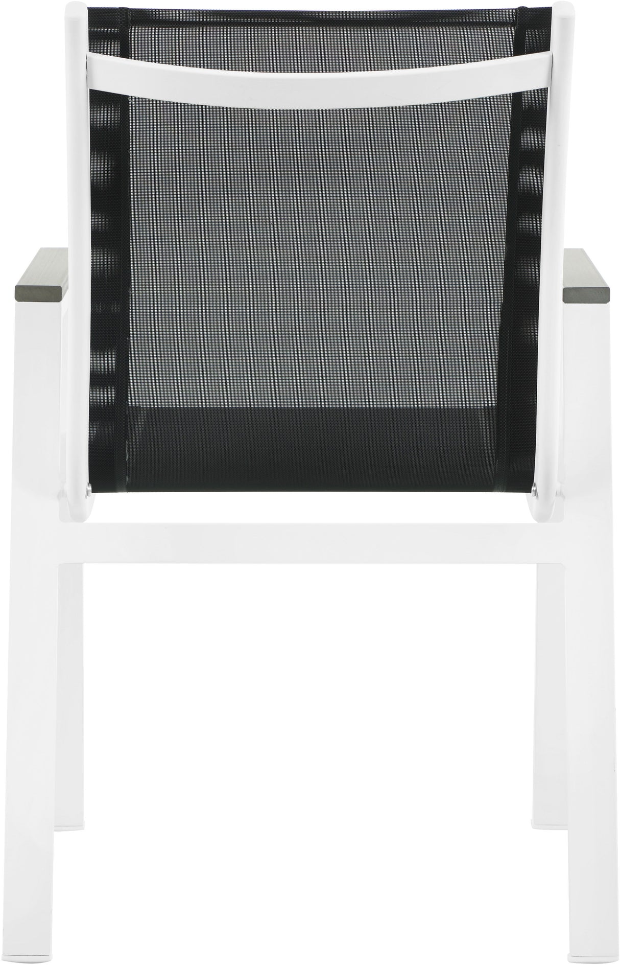 Nizuc - Outdoor Patio Dining Arm Chair With White Frame And Gray Arms (Set of 2)