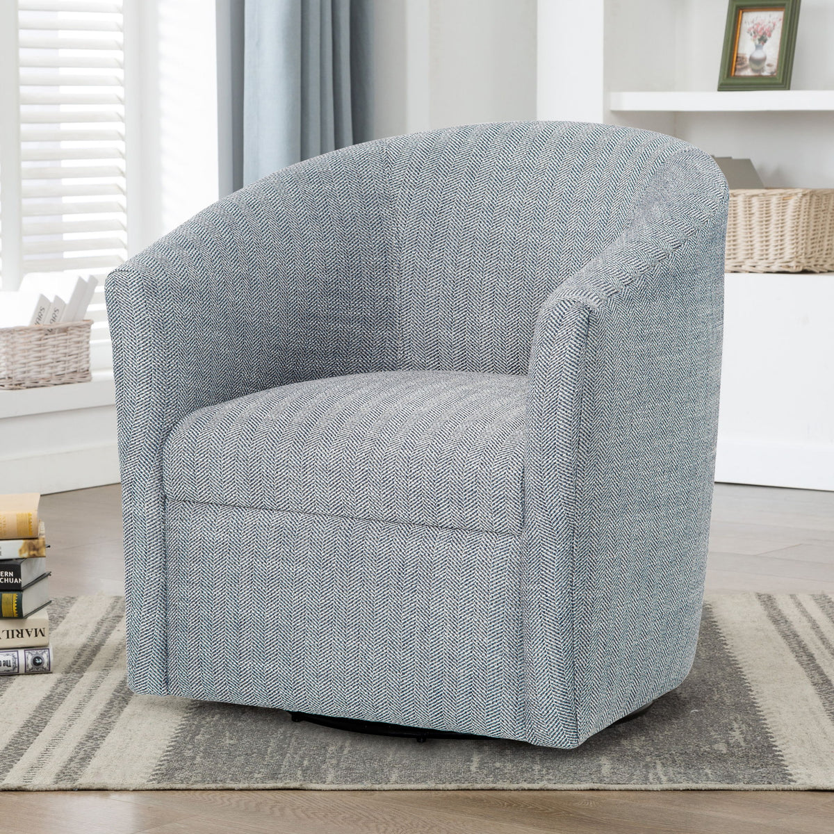 Lainey - Swivel Barrel Chair With 360 Degree Rotation