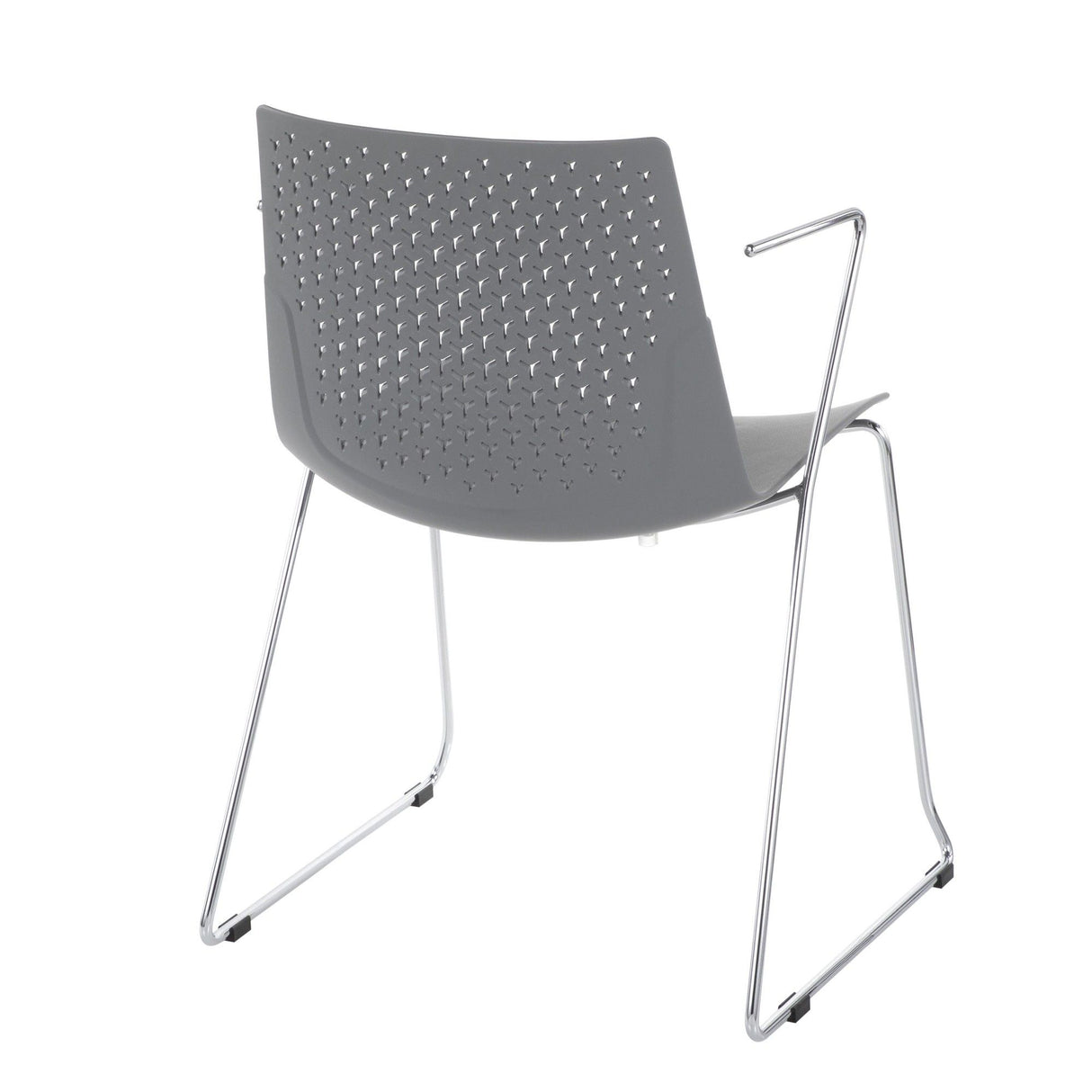 Matcha - Contemporary Chair (Set of 2) - Chrome And Gray