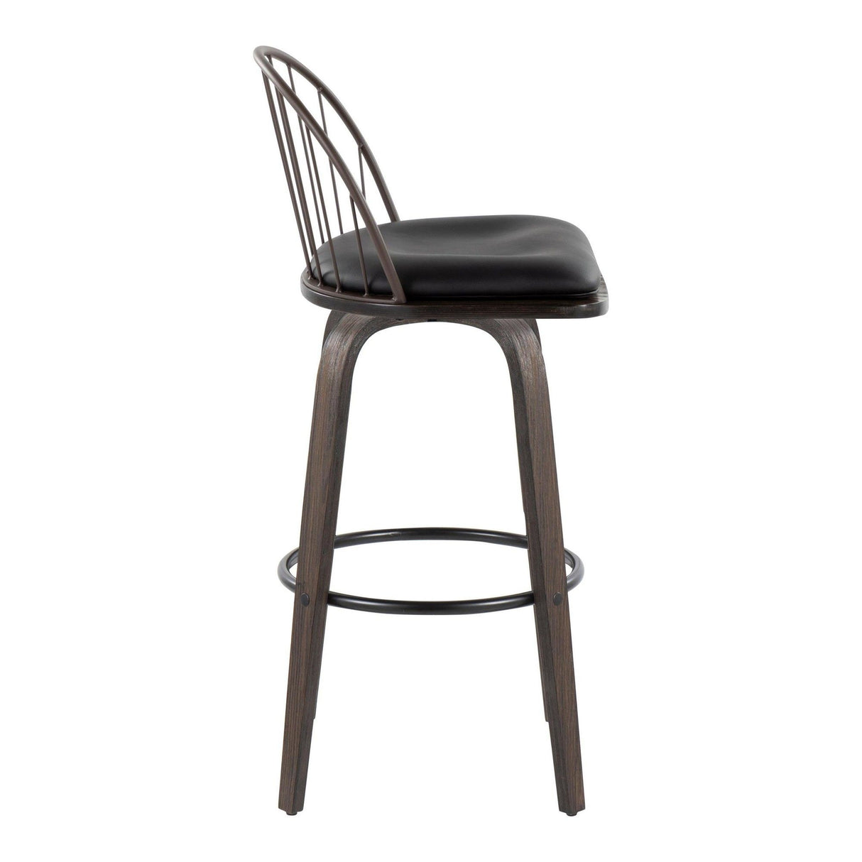 Riley - Industrial / Urban Fixed-Height Swivel Barstool (Set of 2)