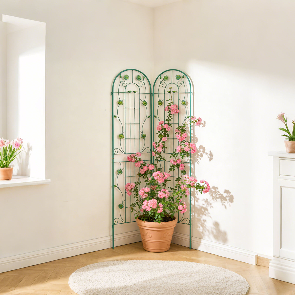 Metal Garden Trellis Rustproof Trellis For Climbing Plant Outdoor Flower Support