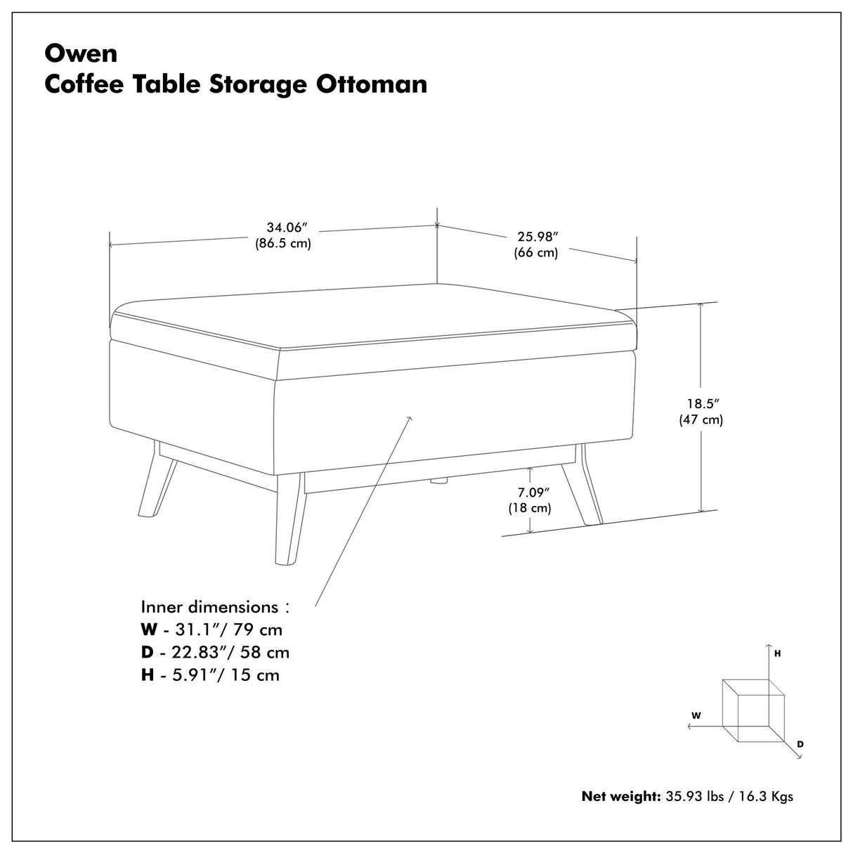 Owen - Upholstered Rectangular Storage Ottoman