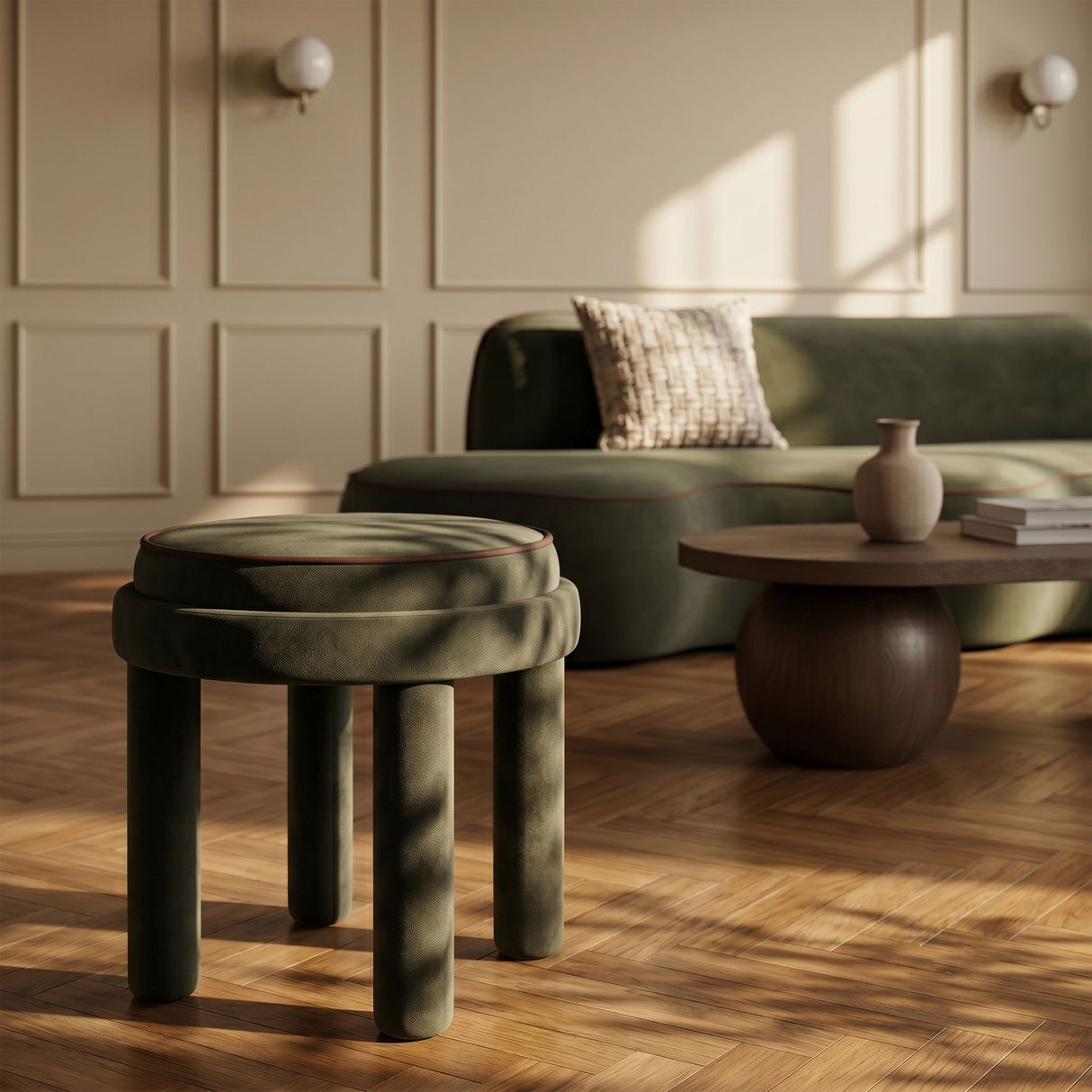 Velin - Velvet Ottoman / Stool