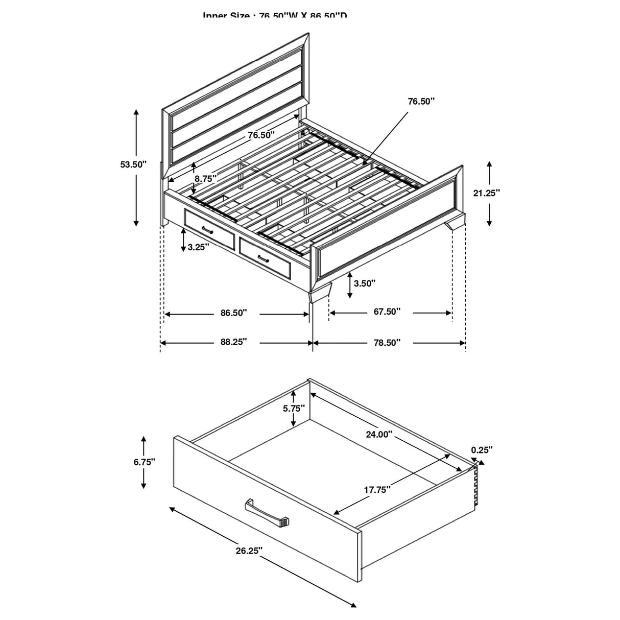 Holmgren - Panel Bed With Side Drawers