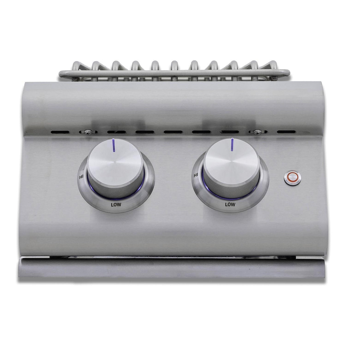 Blaze LTE+ Natural Gas Stainless Steel Double Side Burner w/ Lid - BLZ-SB2-LTE3-NG