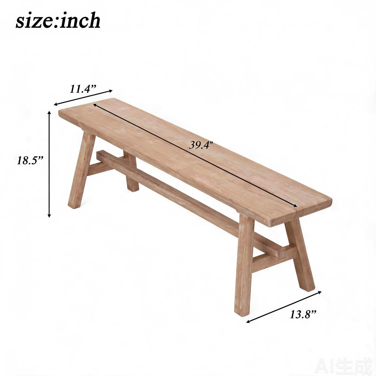Dining Bench For Indoor Use - Natural Wood