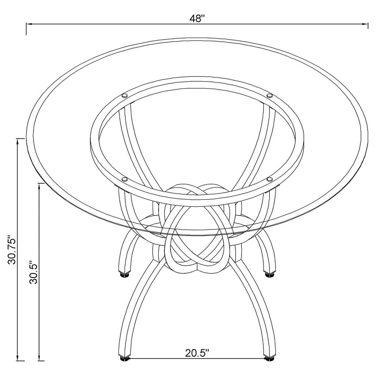Marina - Round Dining Table - Gunmetal