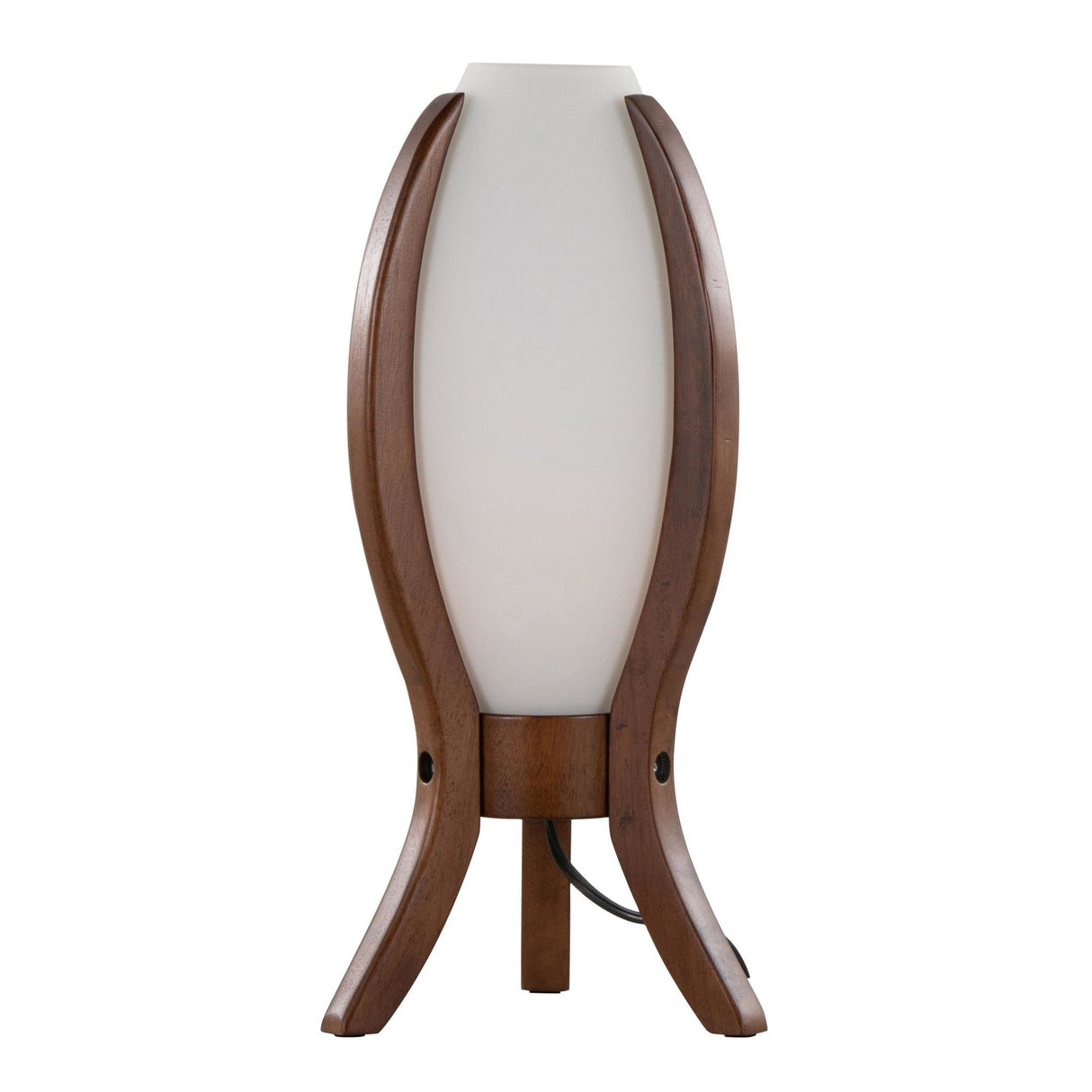 Cocoon - Contemporary Desk Lamp - Walnut Wood And Frosted Glass