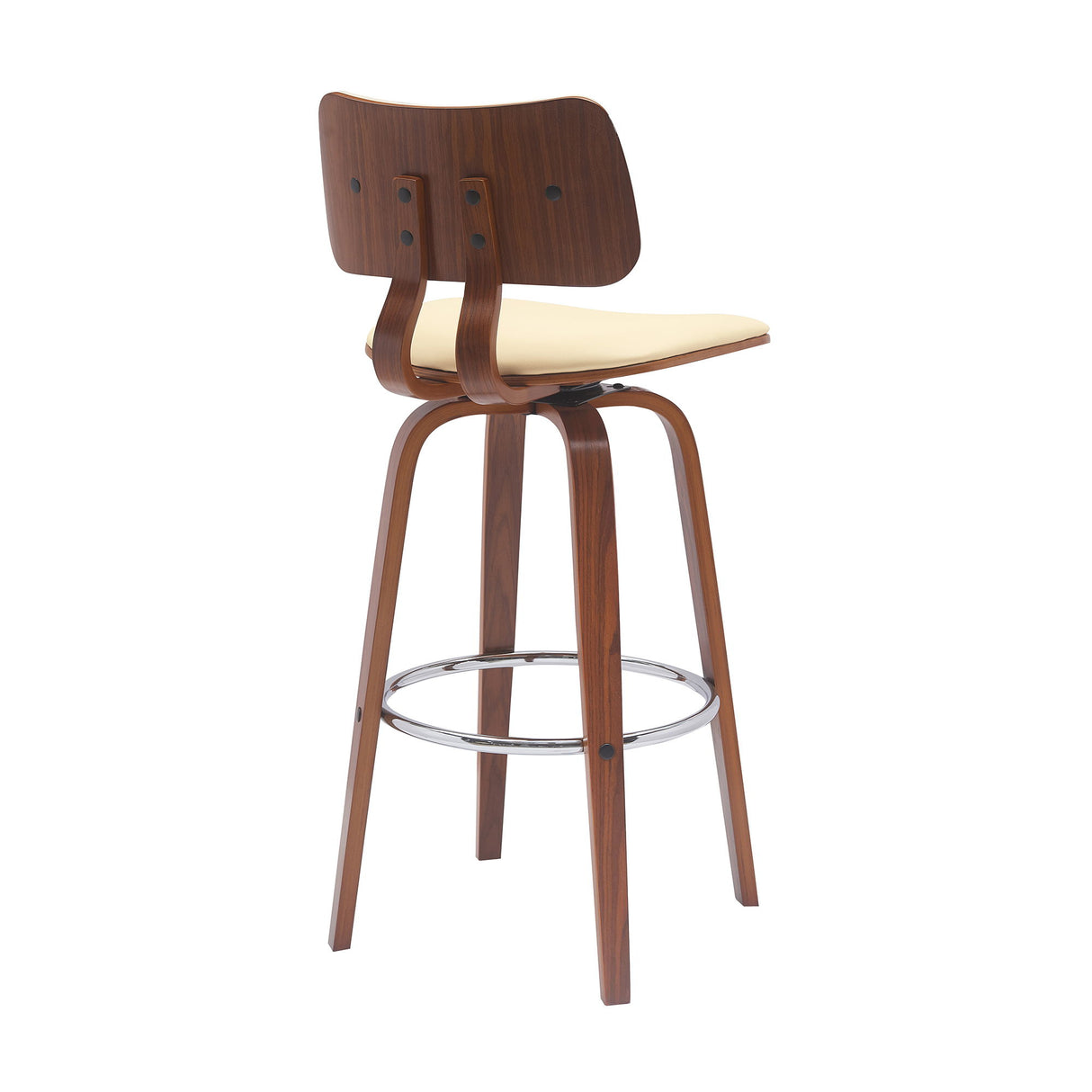 Pico - Swivel Walnut Wood Faux Leather Stool